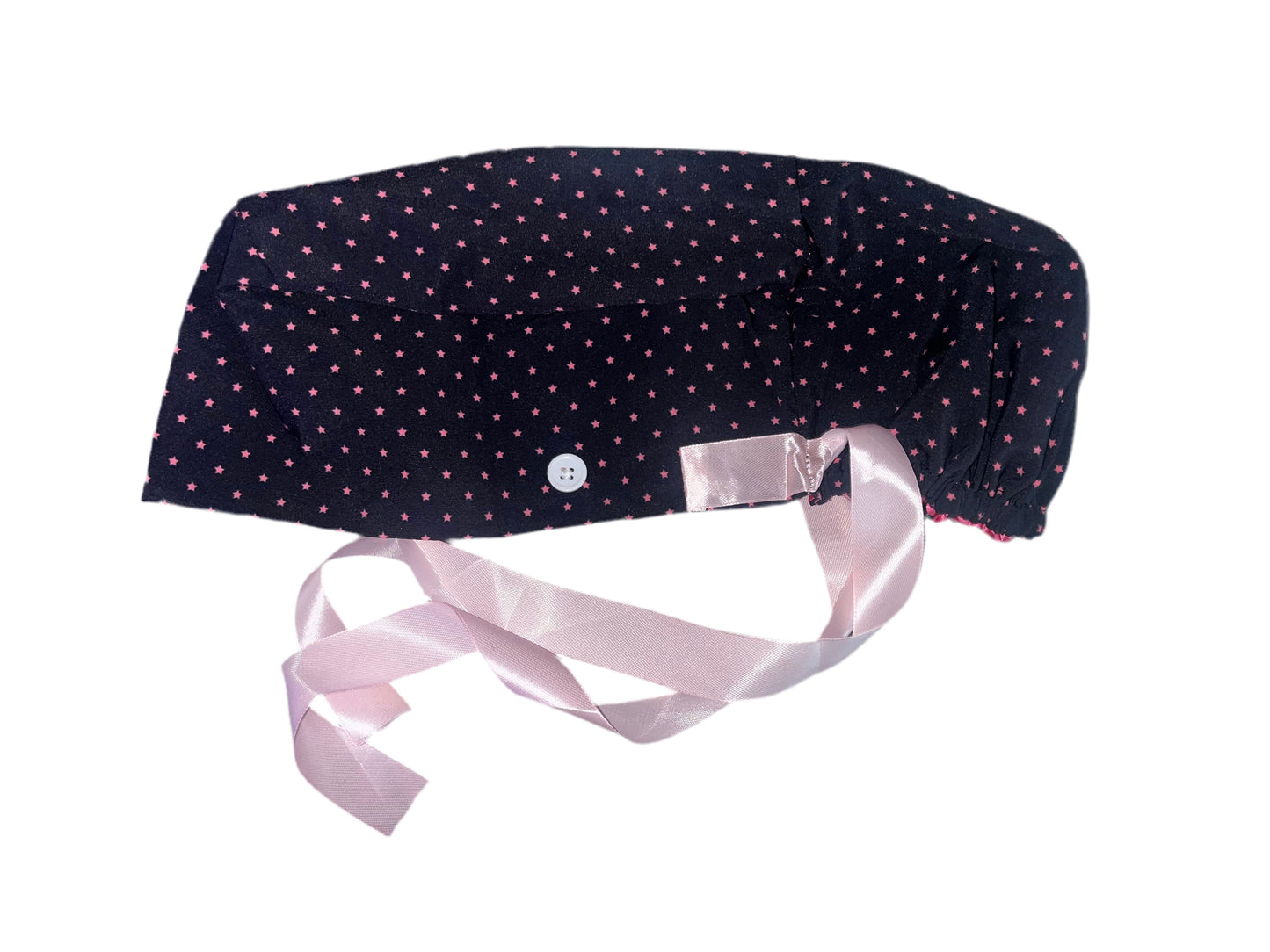 Navy Stars Scrub Ponytail Cap